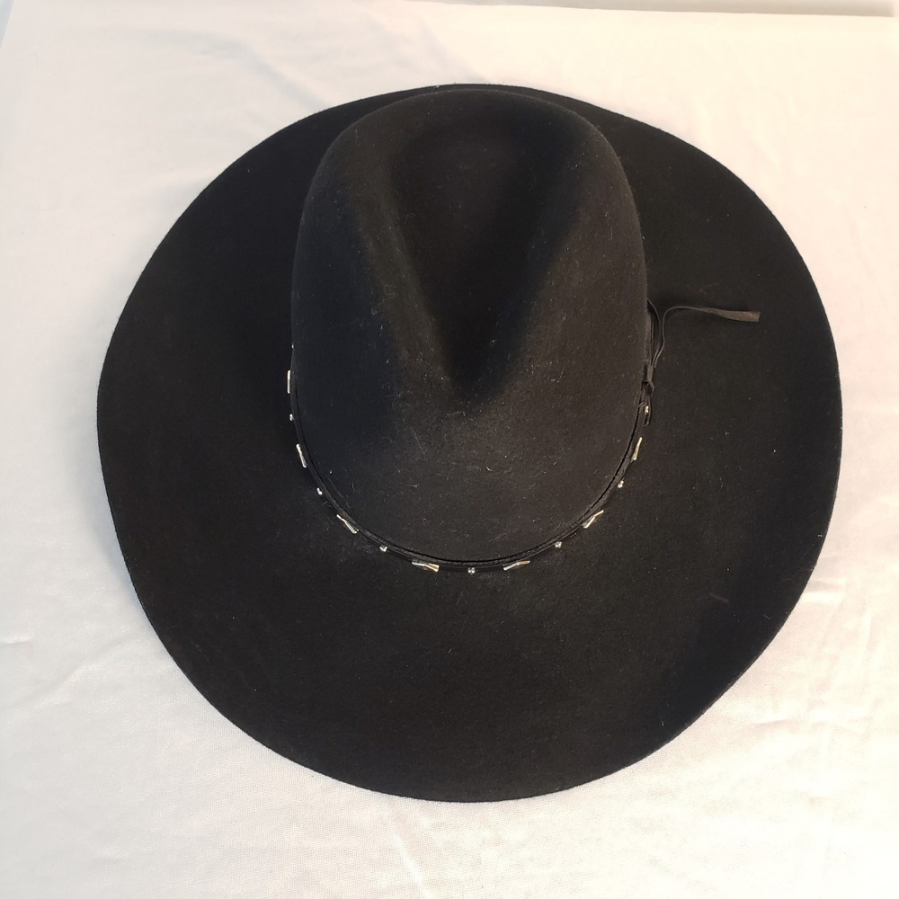 MHT Master Hatters Of Texas Western Cowboy Hat Black 3X Beaver Blend Size 6 7/8 - Picture 4 of 10